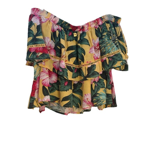 Rip Curl Women's Crop Off The Shoulder Hanalei Bay Top XS Floral Viscose - Picture 1 of 6